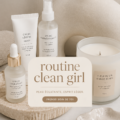 Femme appliquant une routine de soin minimaliste sur son visage.