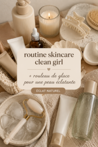 Femme appliquant sa routine skincare clean girl pour une peau éclatante