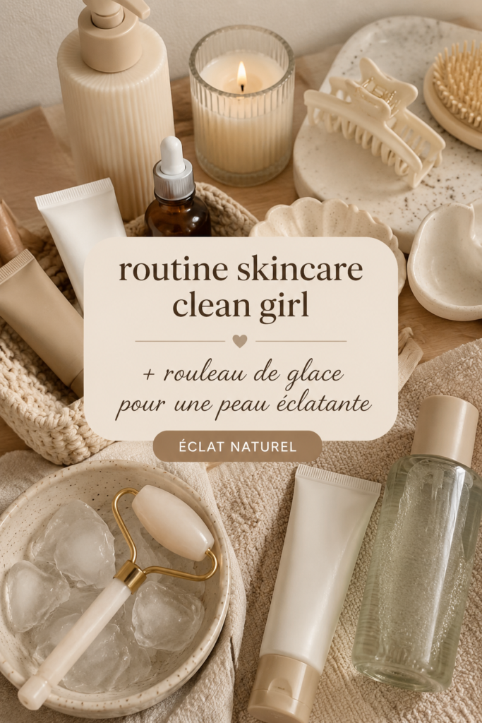 Femme appliquant sa routine skincare clean girl pour une peau éclatante