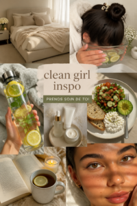 Femme avec un look minimaliste et élégant incarnant le style clean girl.