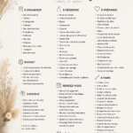 Exemple d'un tableau de planification de mariage avec des images et des notes.