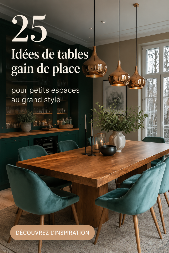 Table à manger gain de place dans un petit appartement moderne