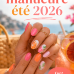 Manucure été 2026 avec des couleurs vives et motifs tendance