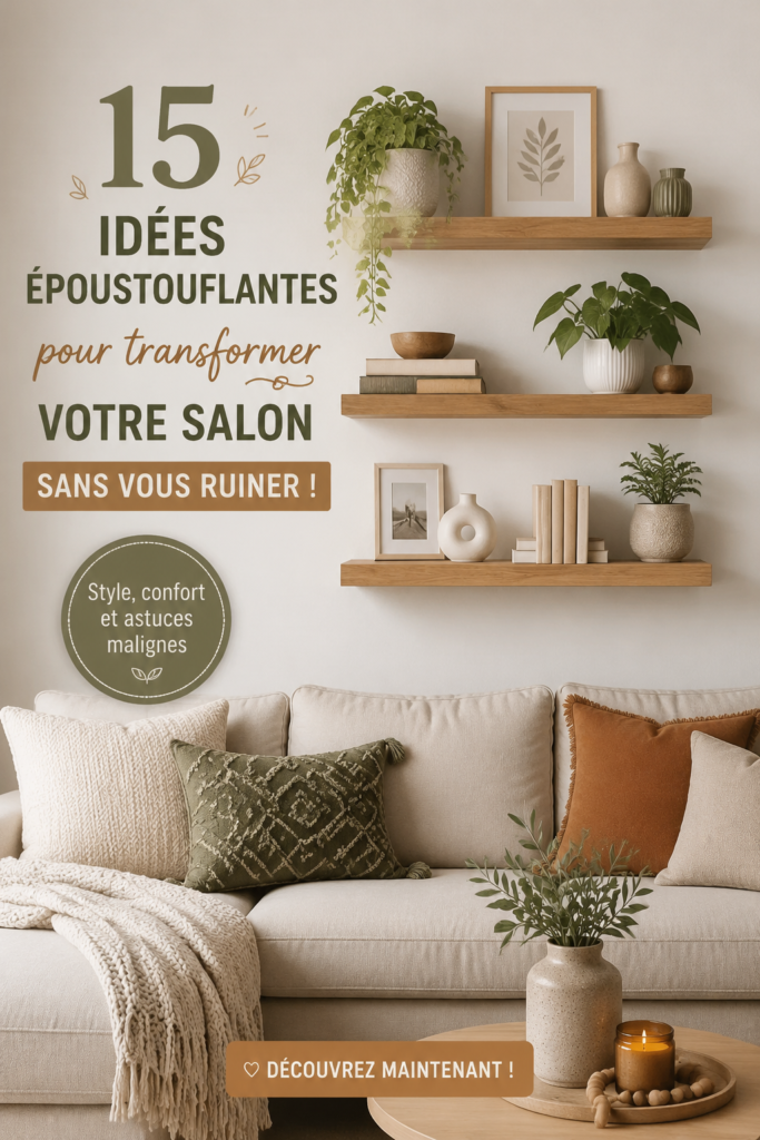 Salon moderne et cosy après transformation avec une palette de couleurs douce