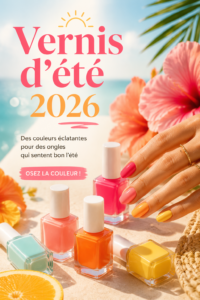 Vernis d'été 2026 avec des couleurs éclatantes sur des ongles bien manucurés.