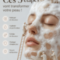 Un assortiment de produits de soin pour le visage sur une table en bois