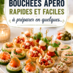 Assortiment de bouchées apéritives colorées sur une table