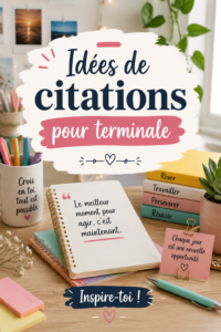 Un collage de citations inspirantes pour les élèves de terminale