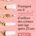 Femme de 30 ans appliquant une crème anti-âge sur son visage.