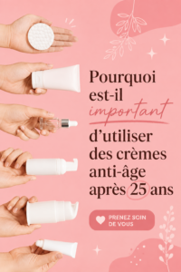 Femme de 30 ans appliquant une crème anti-âge sur son visage.