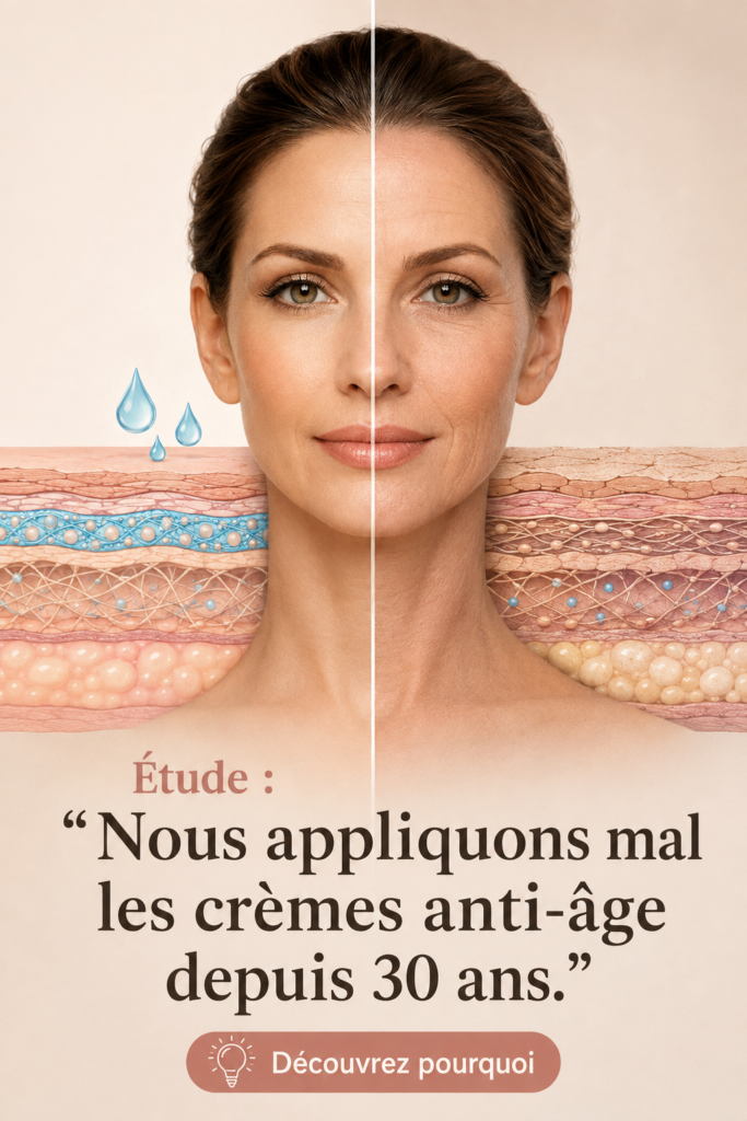 Femme appliquant une crème anti-âge sur son visage