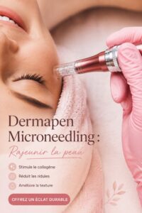 Femme recevant un traitement dermapen pour rajeunir sa peau.