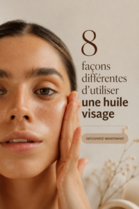 Femme appliquant de l'huile pour le visage sur sa peau avec douceur, révélant son éclat naturel.