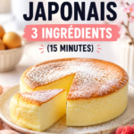Un délicieux gâteau nuage japonais sur une assiette, prêt à être dégusté.