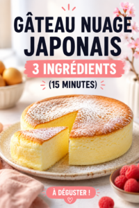 Un délicieux gâteau nuage japonais sur une assiette, prêt à être dégusté.