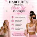 Femme se regardant dans un miroir, souriante, représentant un glow up physique