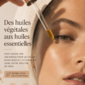 Groupe de flacons d'huiles essentielles pour le visage sur un fond naturel