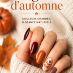 Des ongles aux teintes automnales avec un design élégant