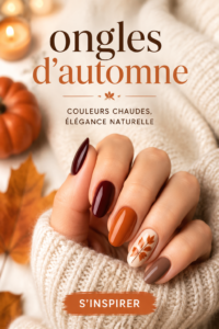 Des ongles aux teintes automnales avec un design élégant