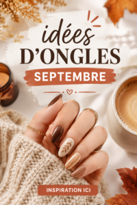 Image montrant des ongles stylisés avec des couleurs de septembre