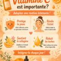 Illustration d'un produit à base de vitamine C sur un fond lumineux