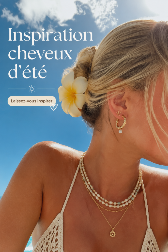 Femme avec une coiffure estivale élégante.