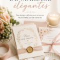 Exemple d'invitations de mariage élégantes avec design floral