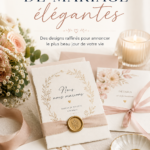 Exemple d'invitations de mariage élégantes avec design floral