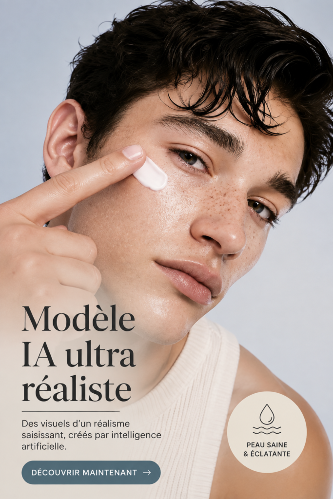 Un modèle de beauté réaliste généré par intelligence artificielle, illustrant les possibilités modernes en beauté.