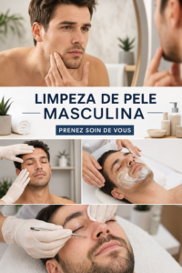 Homme appliquant un nettoyant pour le visage dans sa salle de bain, peau fraîche et saine.