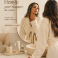 photographie lifestyle d'une marque de soin sur une table en bois