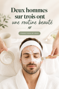 Homme appliquant des soins sur son visage, mettant en avant une routine de beauté