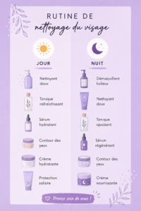 Femme appliquant un nettoyant visage doux sur sa peau