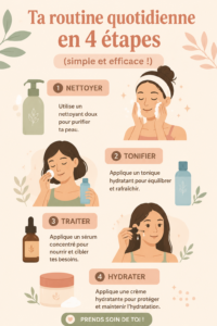Femme appliquant une crème de beauté dans une ambiance chaleureuse chez elle.