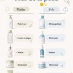 Femme appliquant un soin sur son visage, illustration d'une routine de soin de la peau