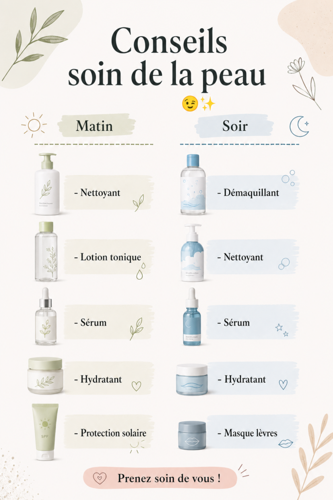 Femme appliquant un soin sur son visage, illustration d'une routine de soin de la peau