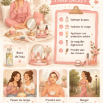 Femme appliquant une crème hydratante sur son visage, illustrant une routine de soins au féminin.