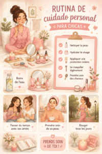 Femme appliquant une crème hydratante sur son visage, illustrant une routine de soins au féminin.