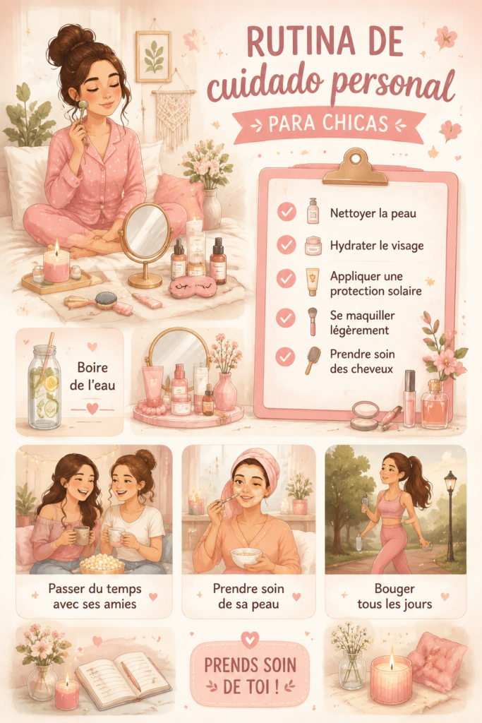 Femme appliquant une crème hydratante sur son visage, illustrant une routine de soins au féminin.