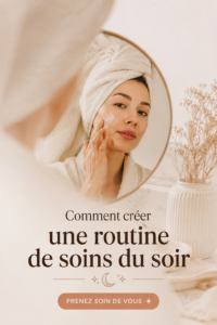 Femme appliquant une crème de nuit sur son visage dans une ambiance relaxante