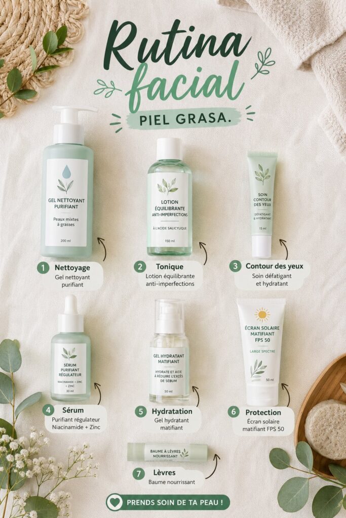 Femme appliquant une crème sur son visage avec une peau grasse éclatante.