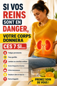Illustration d'un rein humain avec des signaux de santé