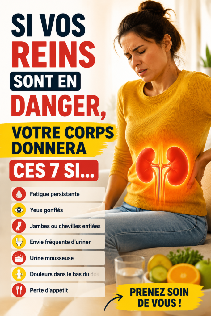 Illustration d'un rein humain avec des signaux de santé