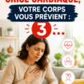 Femme réfléchissant à sa santé cardiaque en écoutant son corps.
