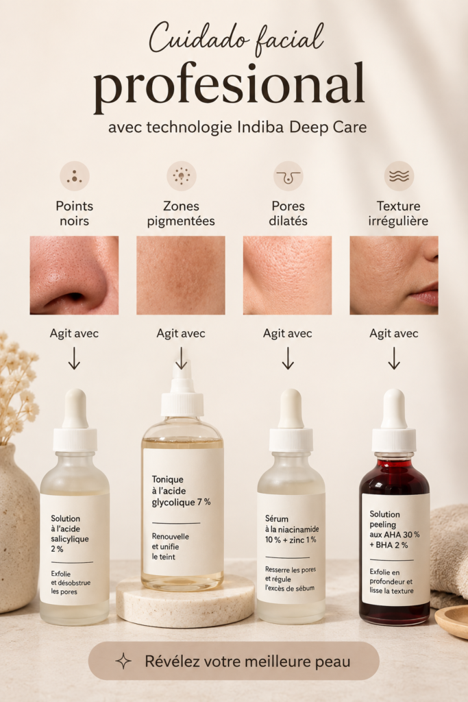 Une femme bénéficiant d'un soin facial avec Indiba Deep Care