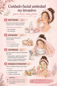 Femme appliquant un soin visage anti-âge non invasif