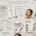 Produits de soins de la peau The Ordinary sur un fond lumineux