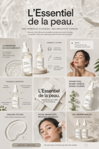 Produits de soins de la peau The Ordinary sur un fond lumineux