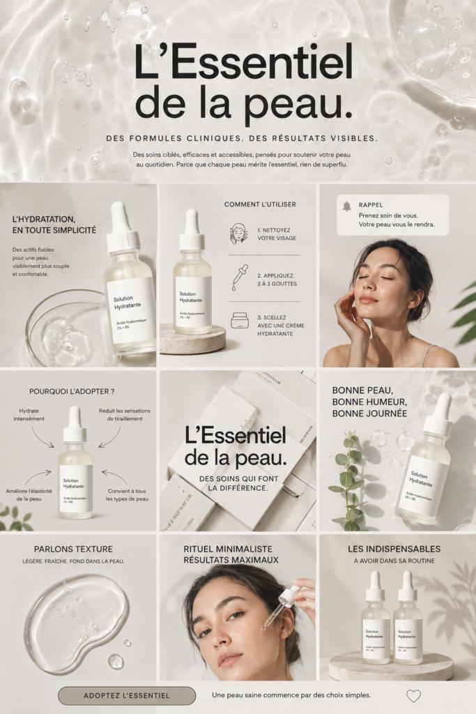 Produits de soins de la peau The Ordinary sur un fond lumineux