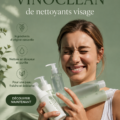 Gamme de nettoyants VINOCLEAN de Caudalie sur une table en bois